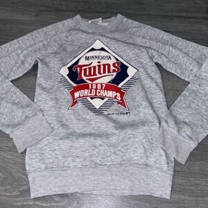 Minnesota Twins 1987 World Champs Sweatshirt Gray Bassett‎ Walker Mens Small